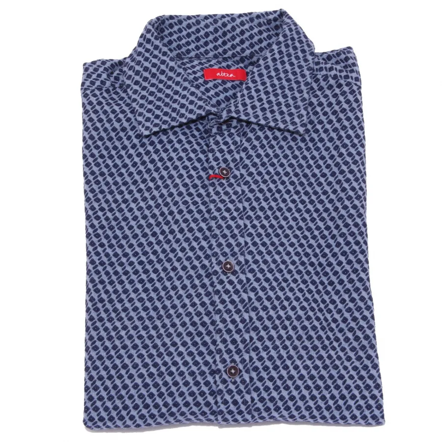 1562X camicia uomo ALTEA FOR WINTER blue shirt man