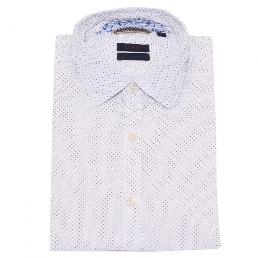 1768X camicia uomo AT.P.CO white/blue cotton shirt man