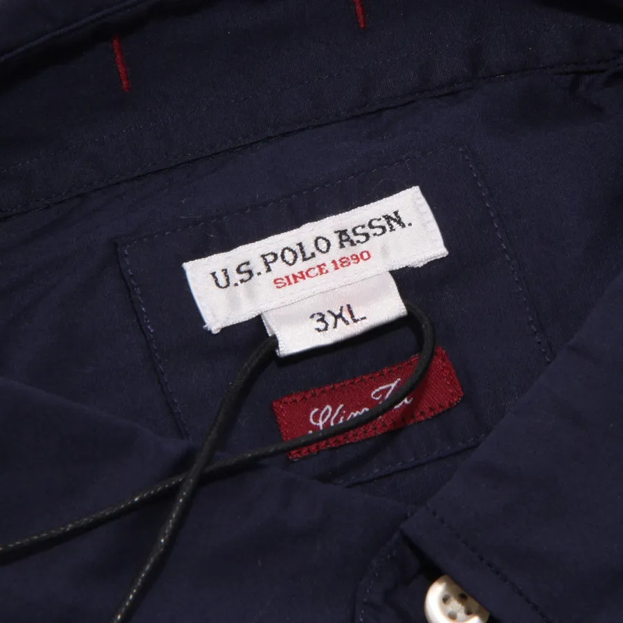 3635K camicia uomo U.S. POLO ASSN. SLIM FIT blue shirt cotton man