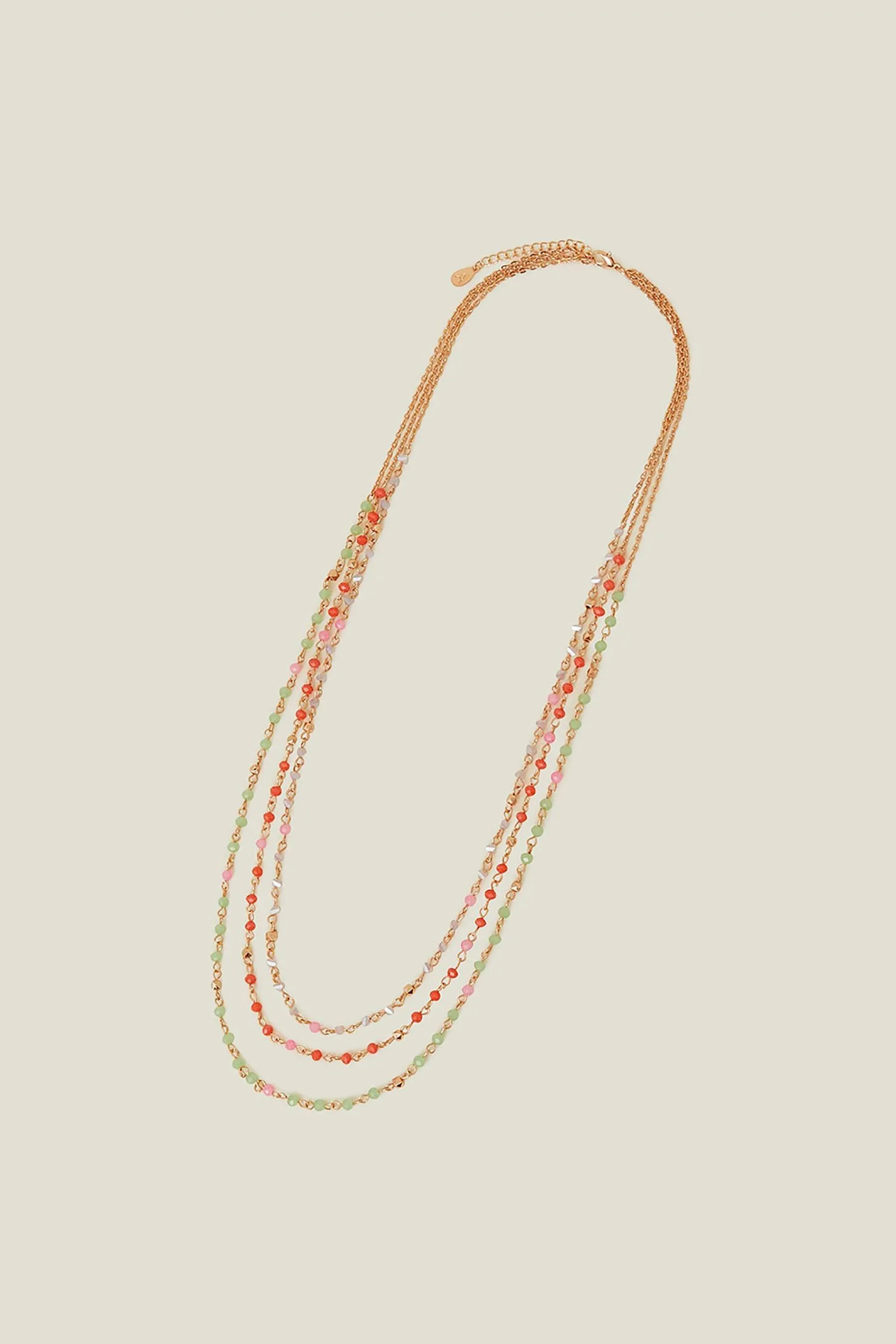 Accessorize - Collana lunga multifilo con perline sfaccettate