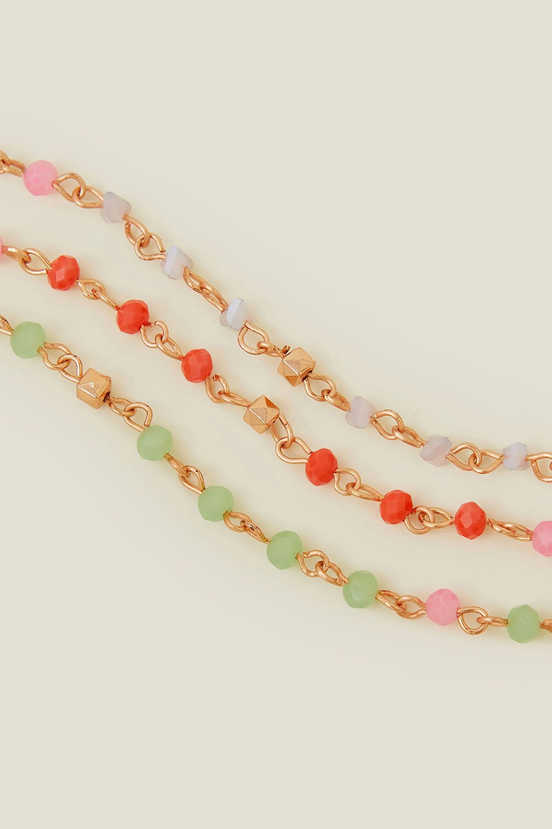 Accessorize - Collana lunga multifilo con perline sfaccettate