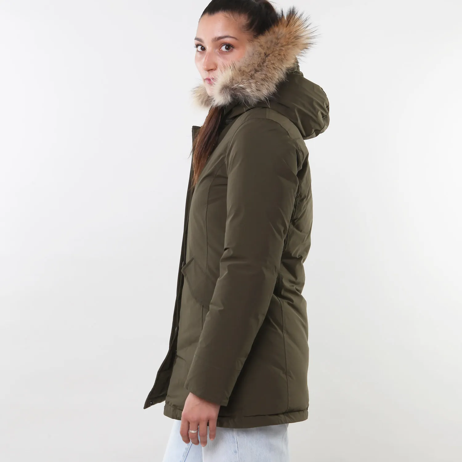 Arctic Parka Luxury Raccoon Verde Scuro Ragazza