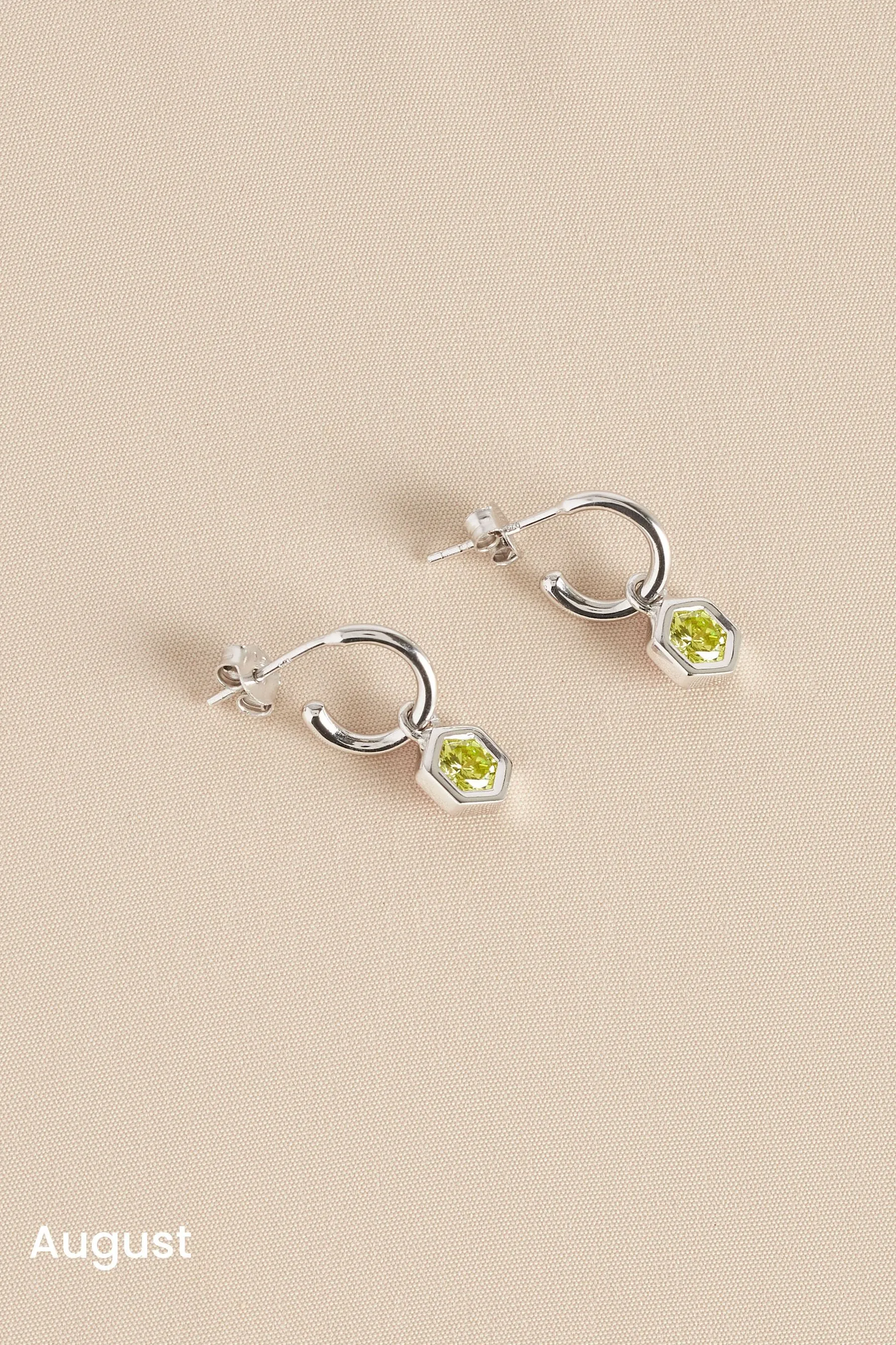 Argento sterling  - Orecchini a cerchio esagonali