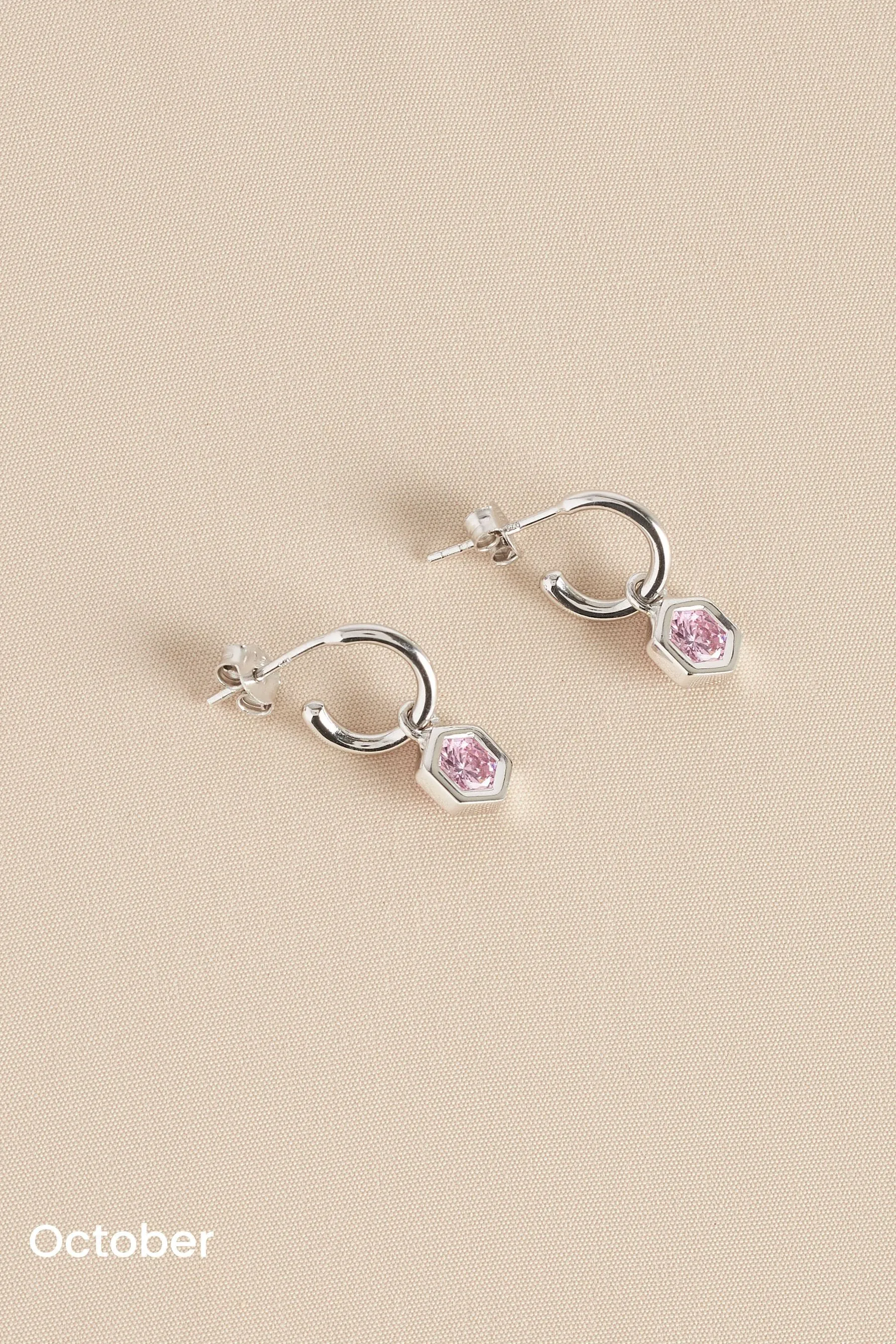 Argento sterling  - Orecchini a cerchio esagonali