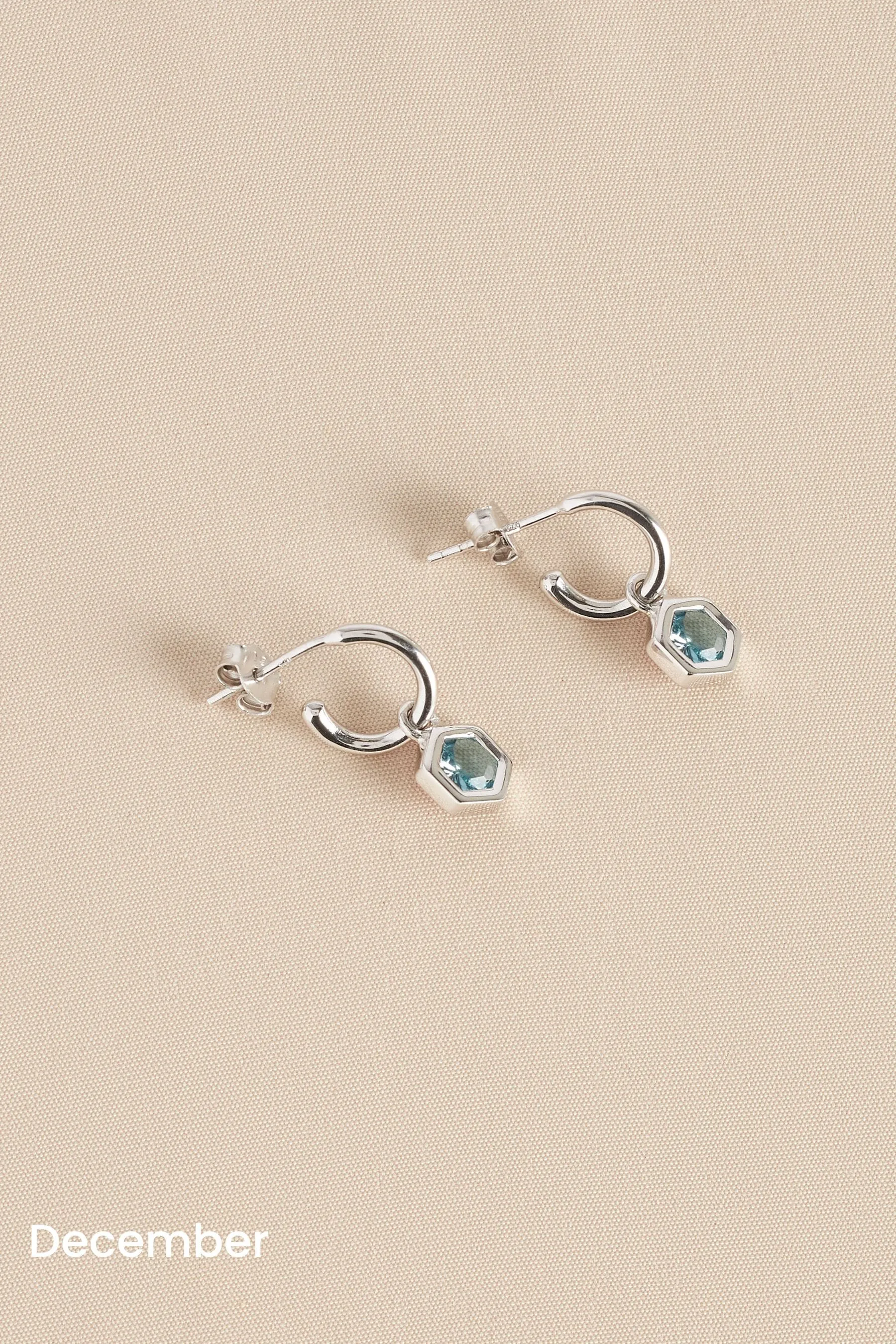 Argento sterling  - Orecchini a cerchio esagonali