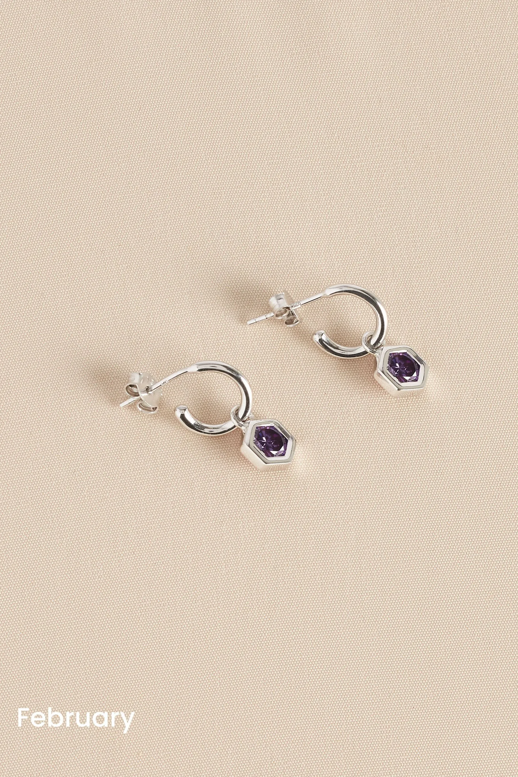 Argento sterling  - Orecchini a cerchio esagonali