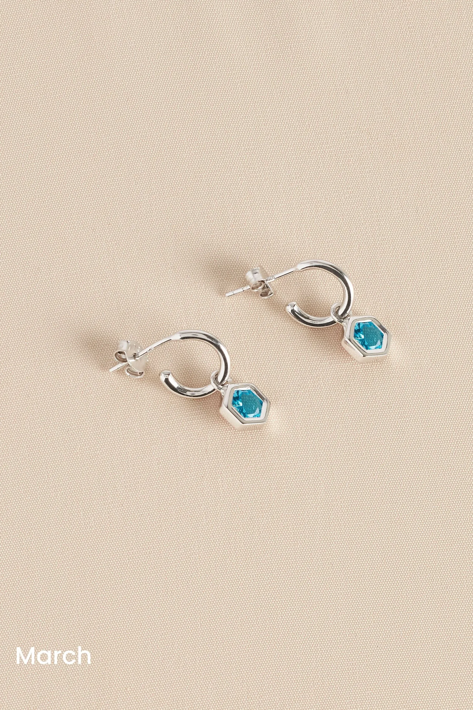 Argento sterling  - Orecchini a cerchio esagonali