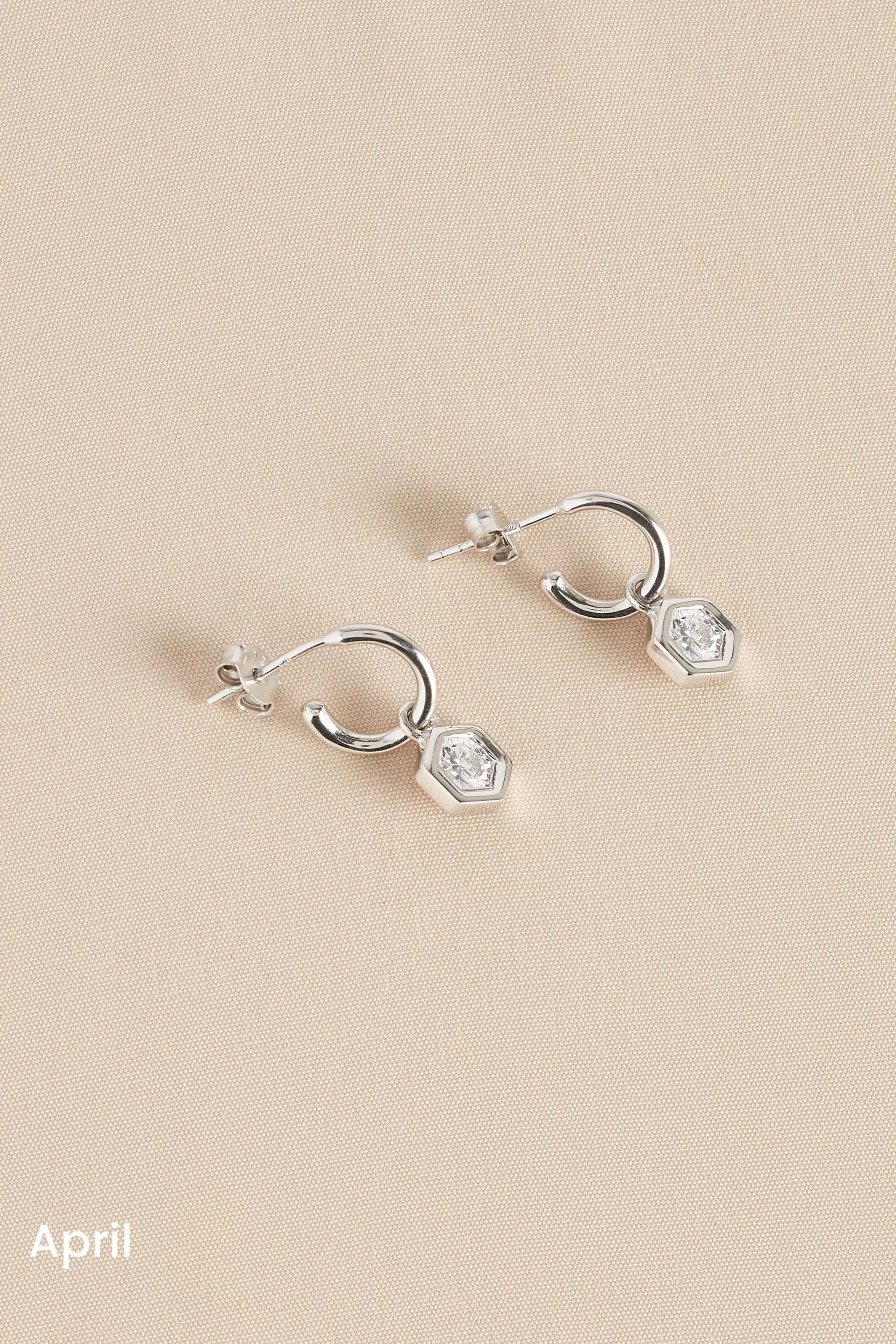 Argento sterling  - Orecchini a cerchio esagonali