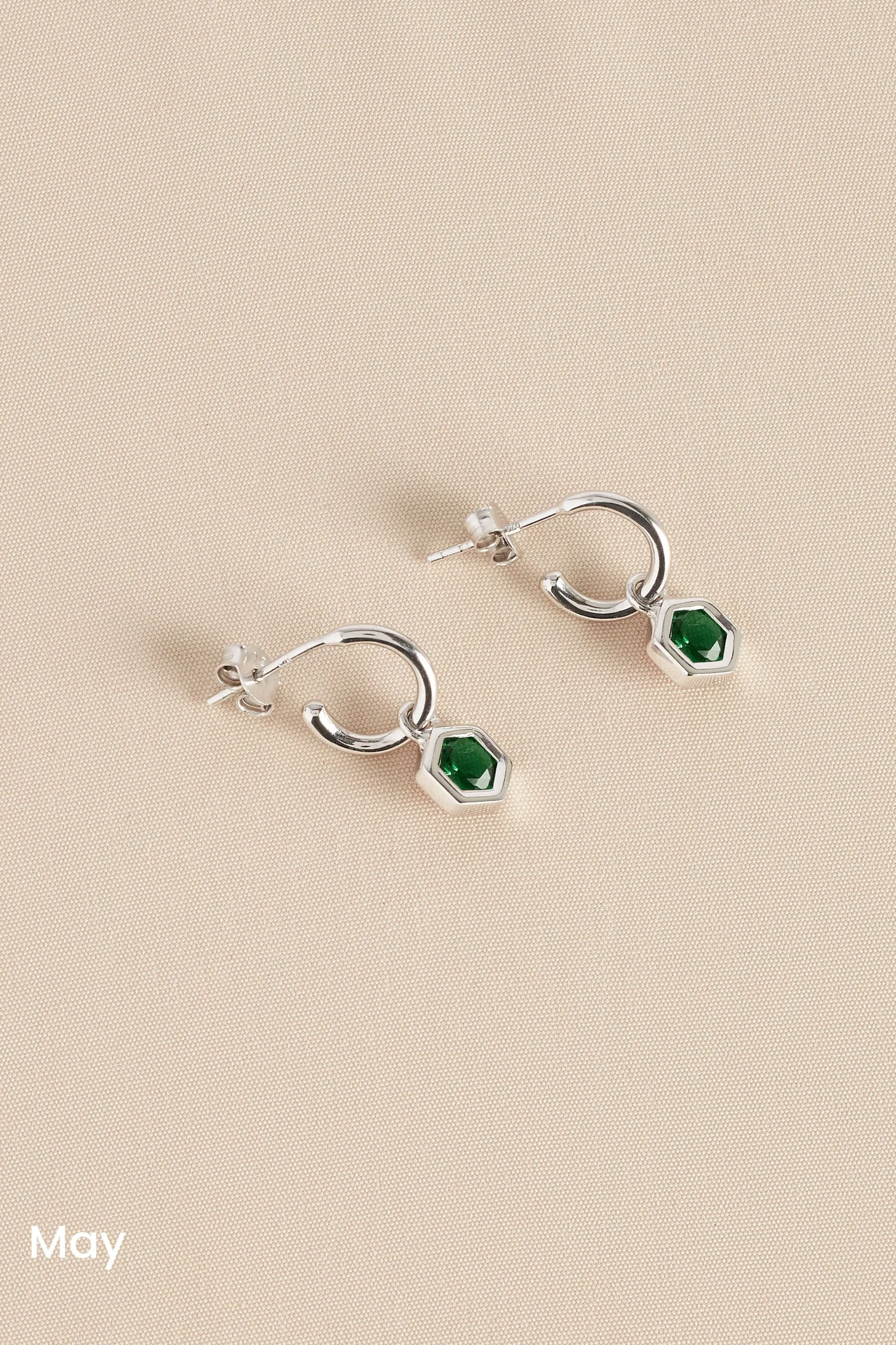 Argento sterling  - Orecchini a cerchio esagonali