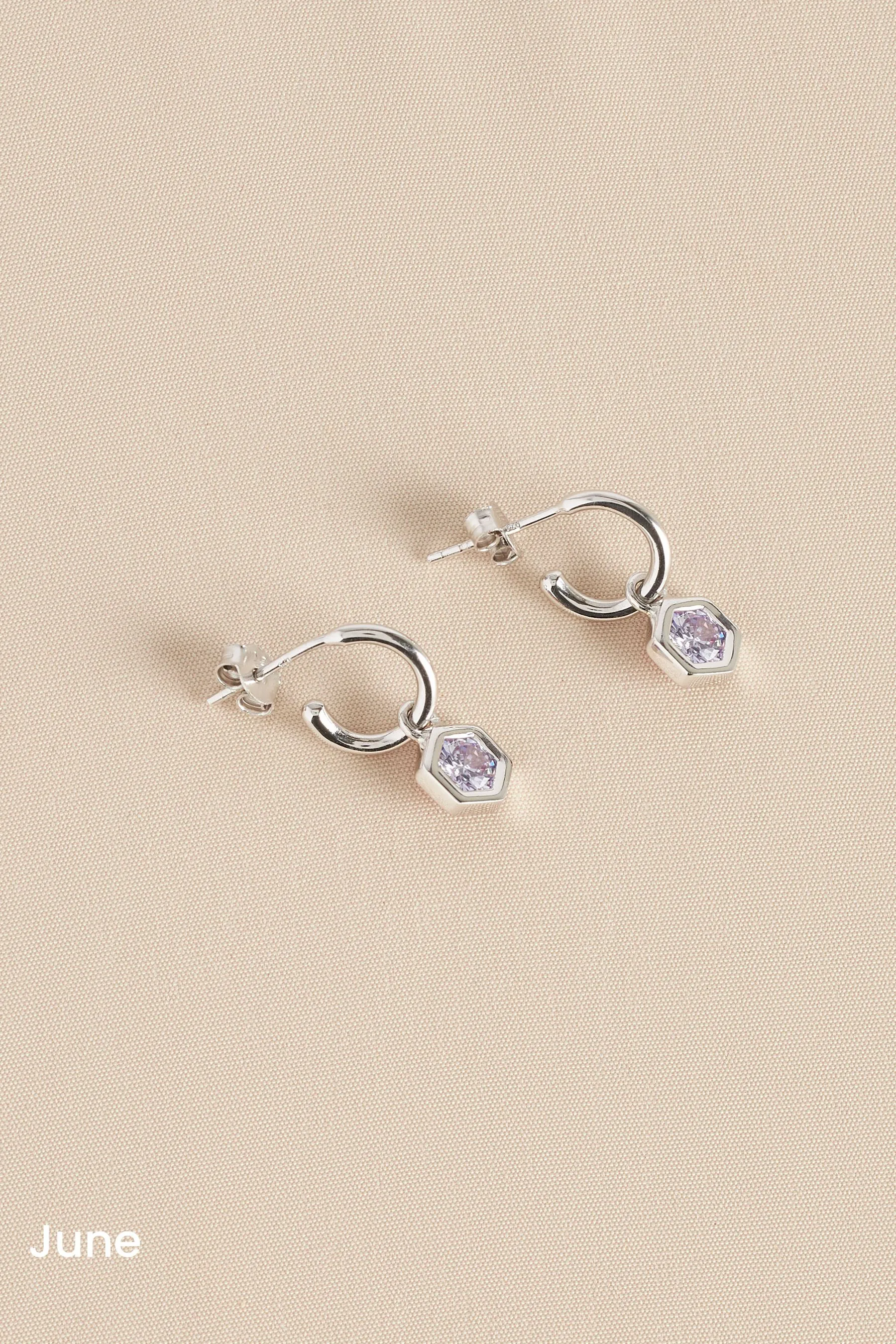 Argento sterling  - Orecchini a cerchio esagonali