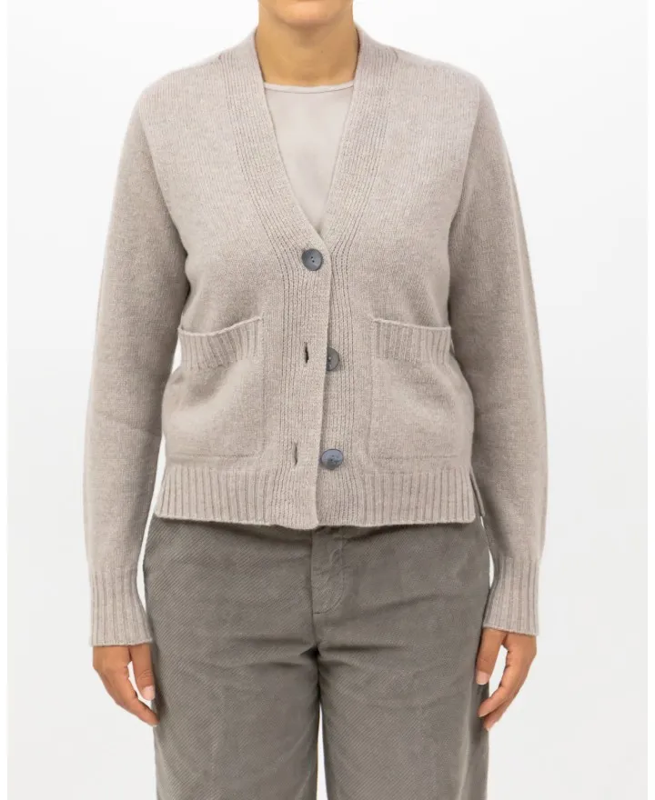 Arovescio - Cardigan Boxy Scollo V Beige Donna
