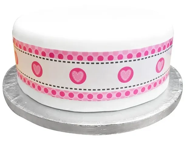 Balza di torta cuore rosa