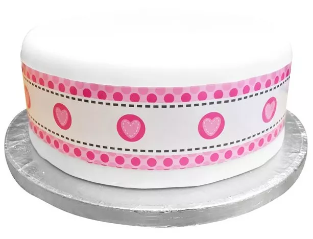 Balza di torta cuore rosa