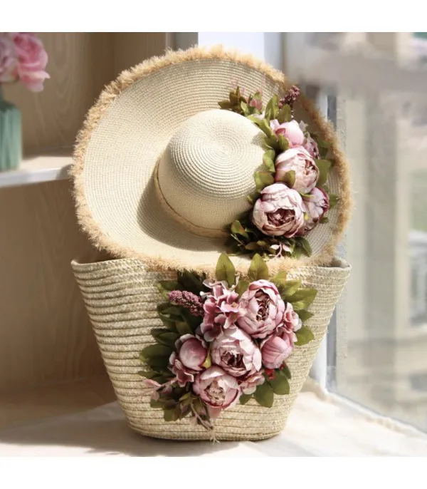 Beach bag & Hat Peony