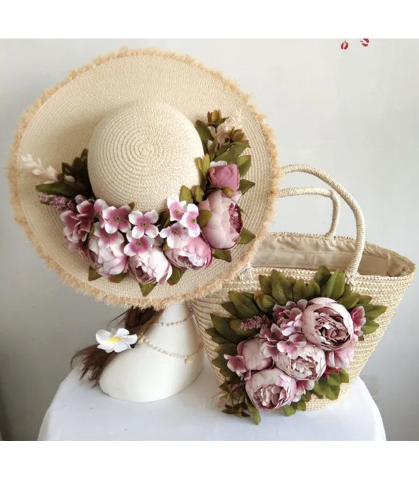 Beach bag & Hat Peony
