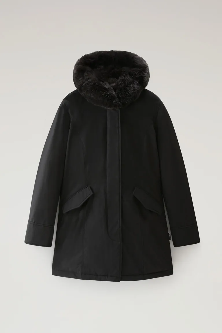 Beaker Parka in Ramar Cloth con pelliccia sintetica                                                                             