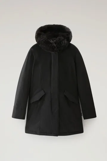 Beaker Parka in Ramar Cloth con pelliccia sintetica                                                                             