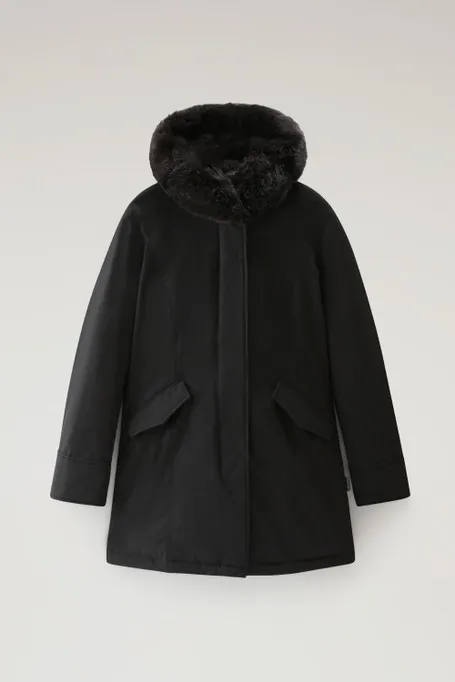 Beaker Parka in Ramar Cloth con pelliccia sintetica                                                                             