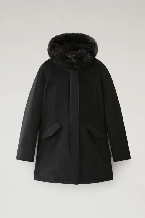 Beaker Parka in Ramar Cloth con pelliccia sintetica                                                                             