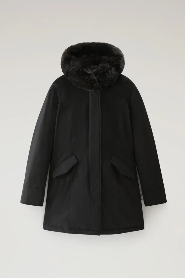Beaker Parka in Ramar Cloth con pelliccia sintetica                                                                             