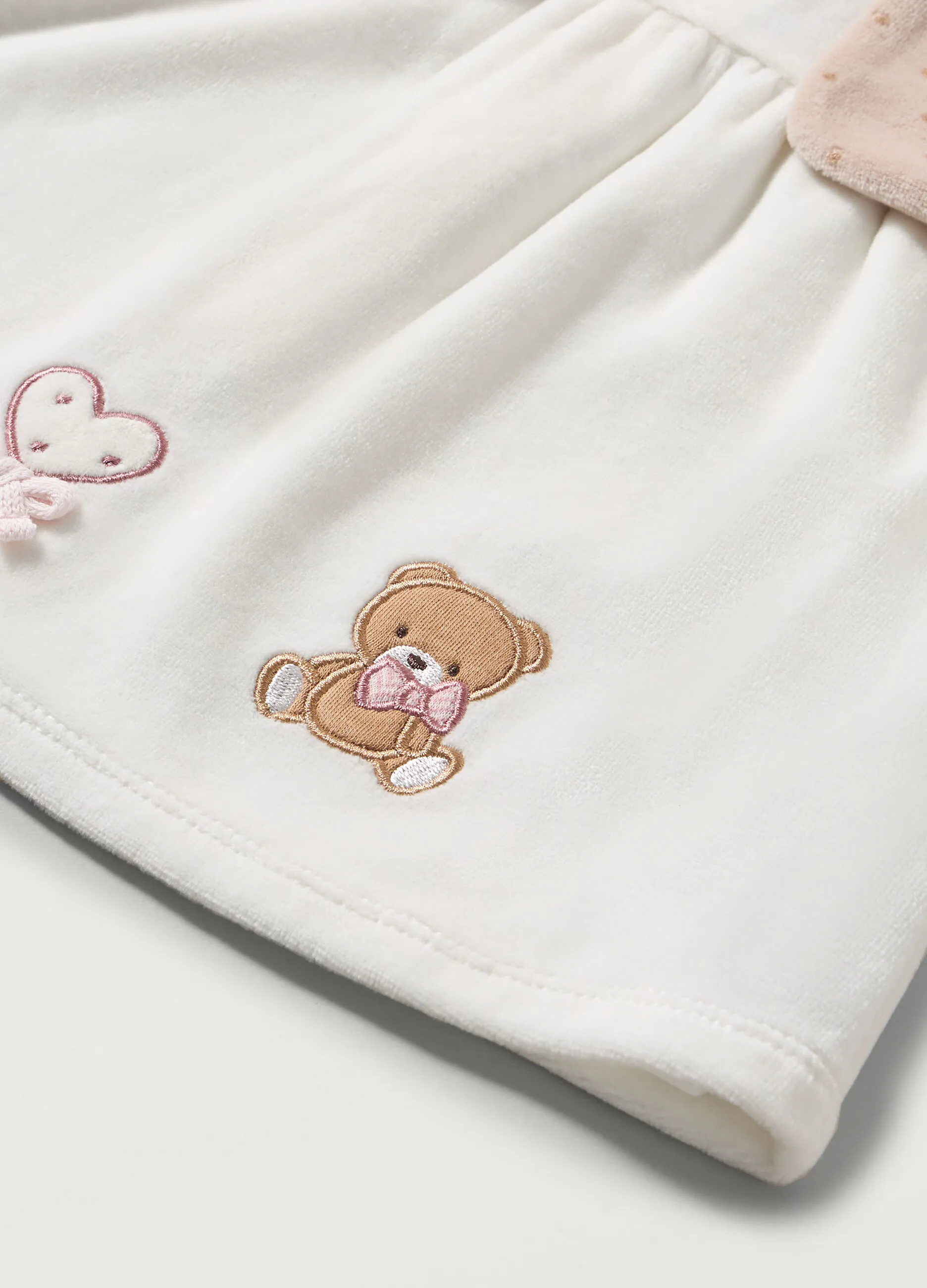 BLUKIDS  Vestito velour con cardigan applicato neonata