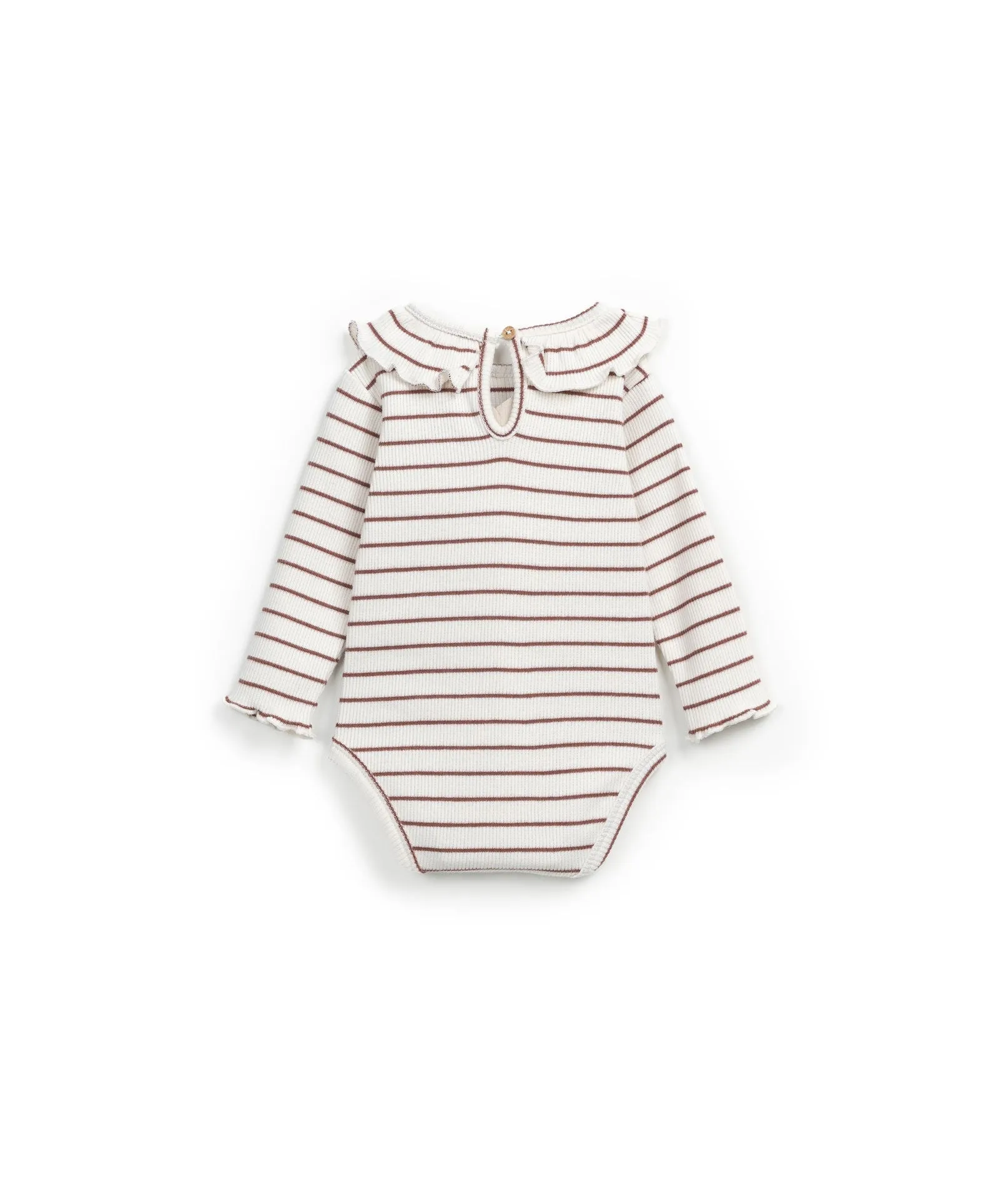 Body burro a righe cognac per neonata