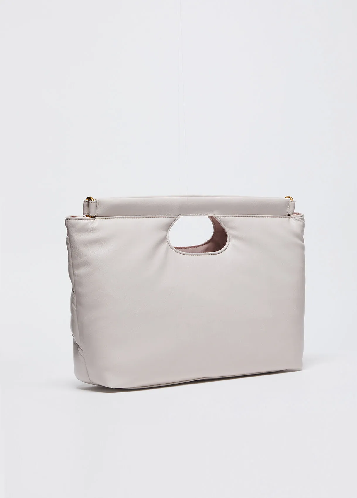 Borsa a mano glossy con borchie