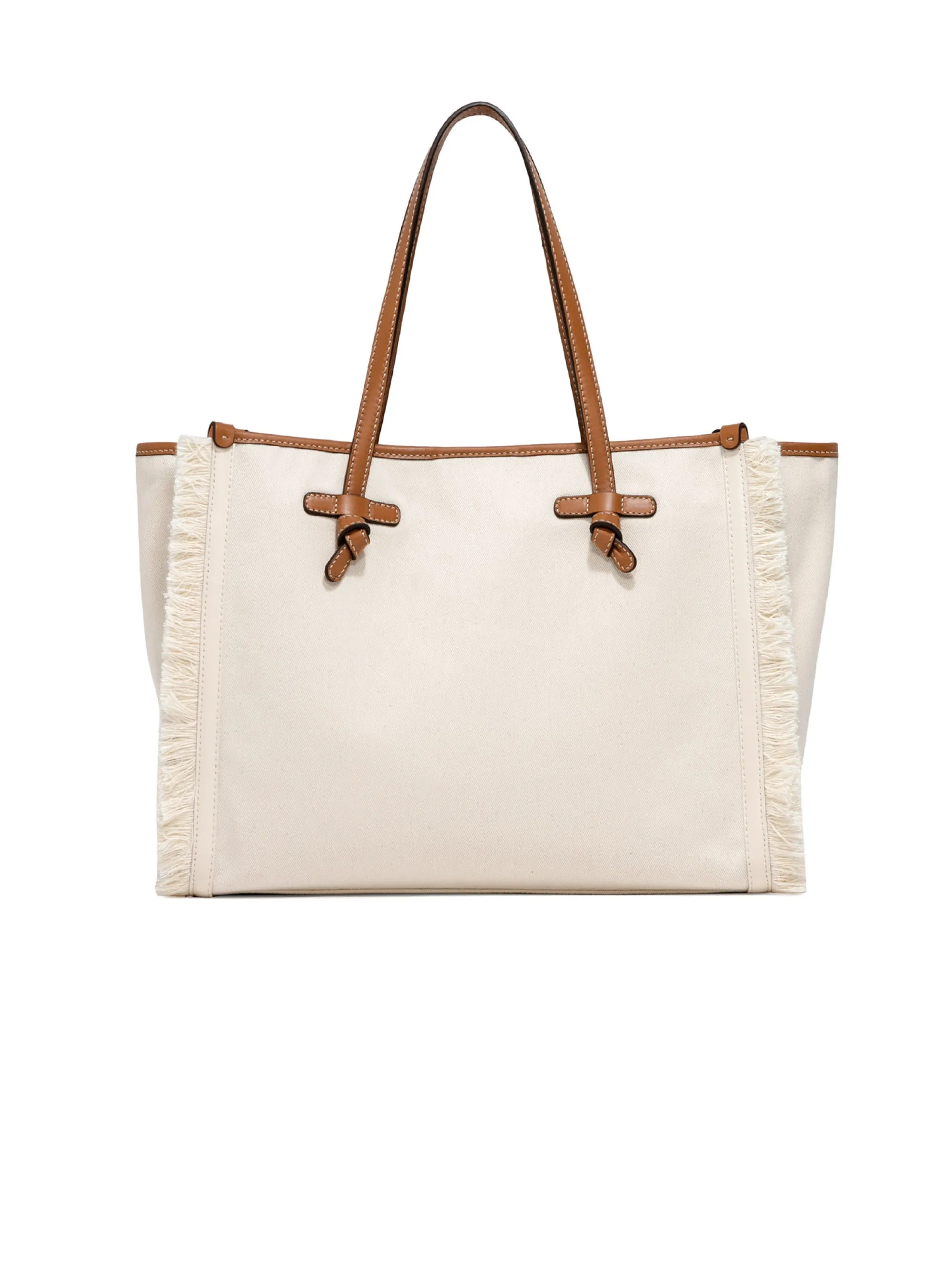 Borsa a Spalla con Frange Bianco
