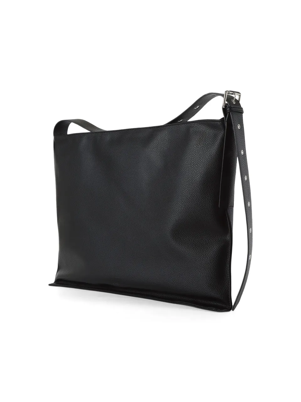 Borsa a spalla effetto martellato con logo impresso
