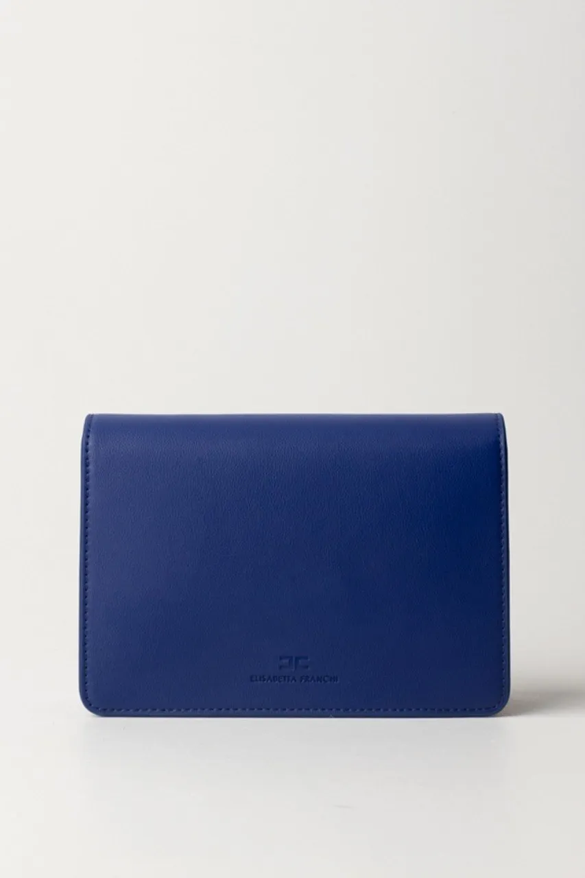 Borsa a tracolla con logo girello dorato BLUE INDACO