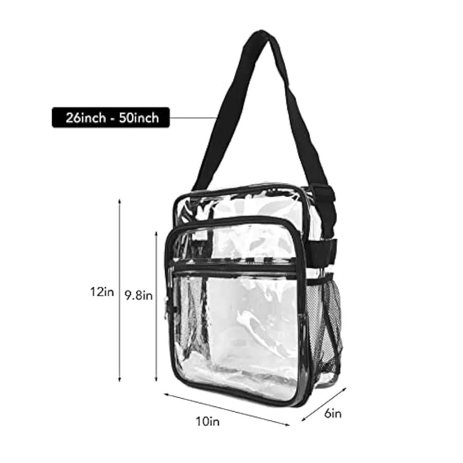 Borsa a Tracolla Trasparente, Cuciture rinforzate Borsa a Tracolla Trasparente in PVC Moda Multiuso Leggera per Lavoro da Viaggi