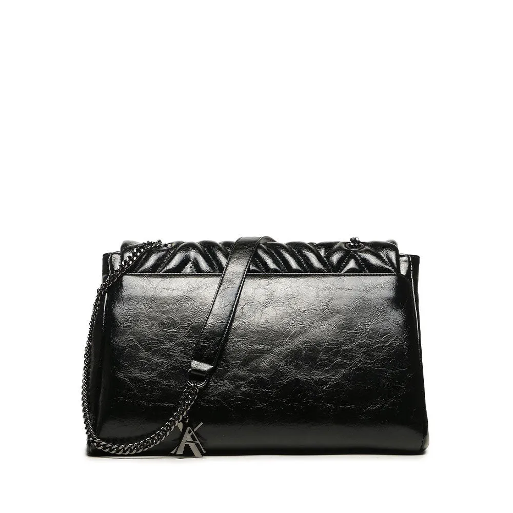 Borsa Donna a Spalla ARMANI EXCHANGE Chiusa con Pattina colore Nero Misura Grande