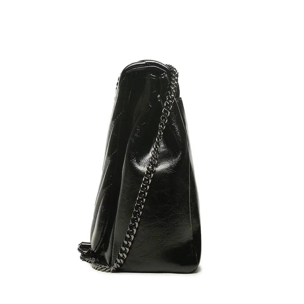 Borsa Donna a Spalla ARMANI EXCHANGE Chiusa con Pattina colore Nero Misura Grande