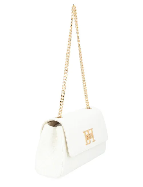 Borsa Elisabetta Franchi a spalla in rafia avorio