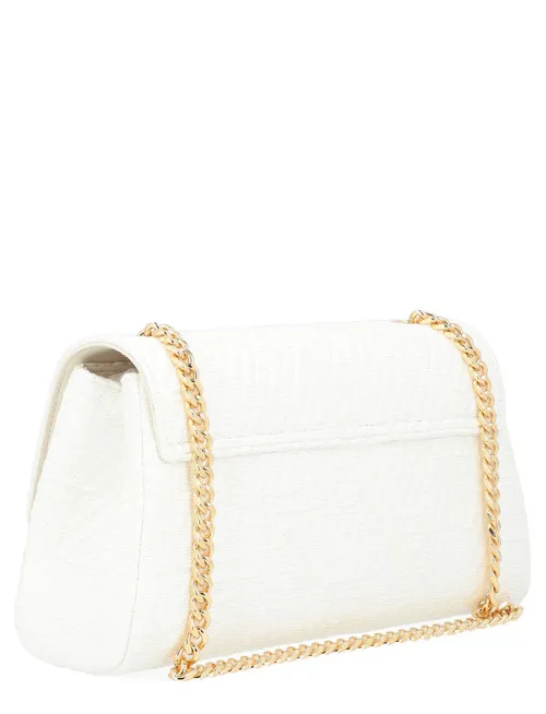 Borsa Elisabetta Franchi a spalla in rafia avorio