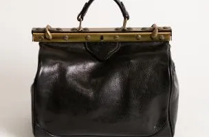Borsa in vera pelle, Genevive, nera
