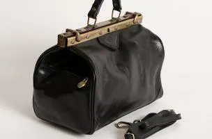 Borsa in vera pelle, Genevive, nera