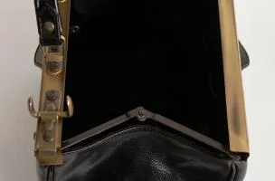 Borsa in vera pelle, Genevive, nera