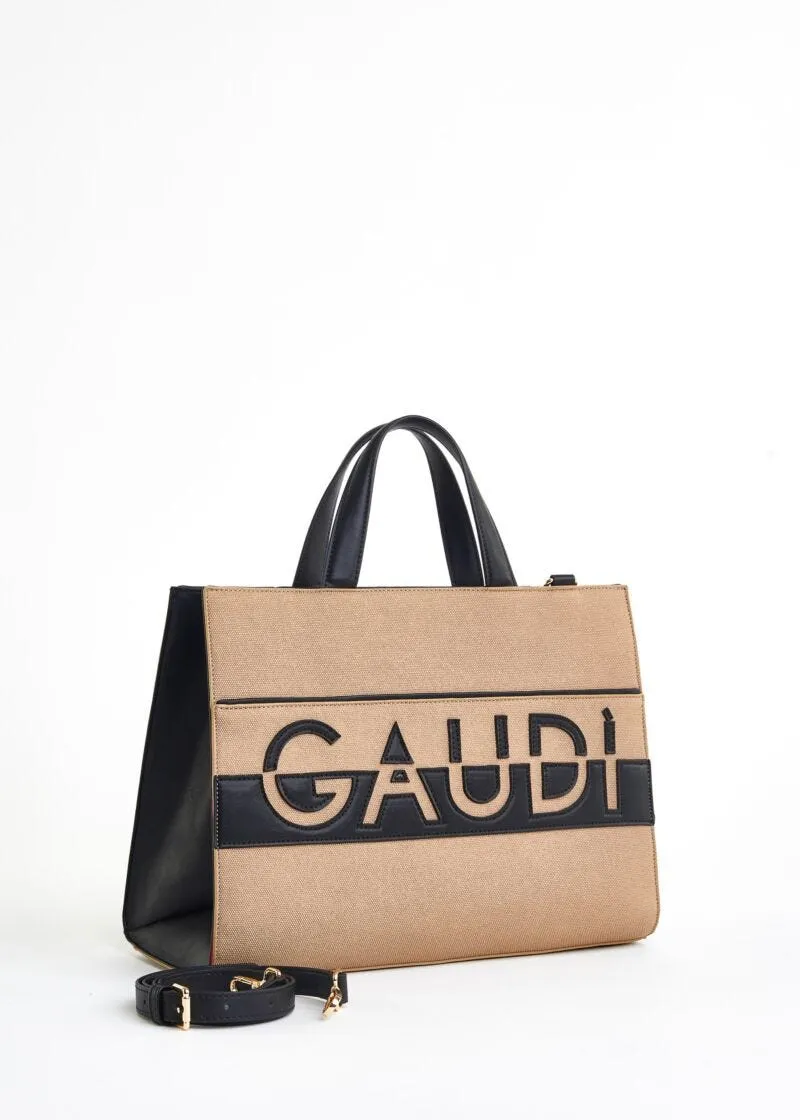Borsa top handle con logo