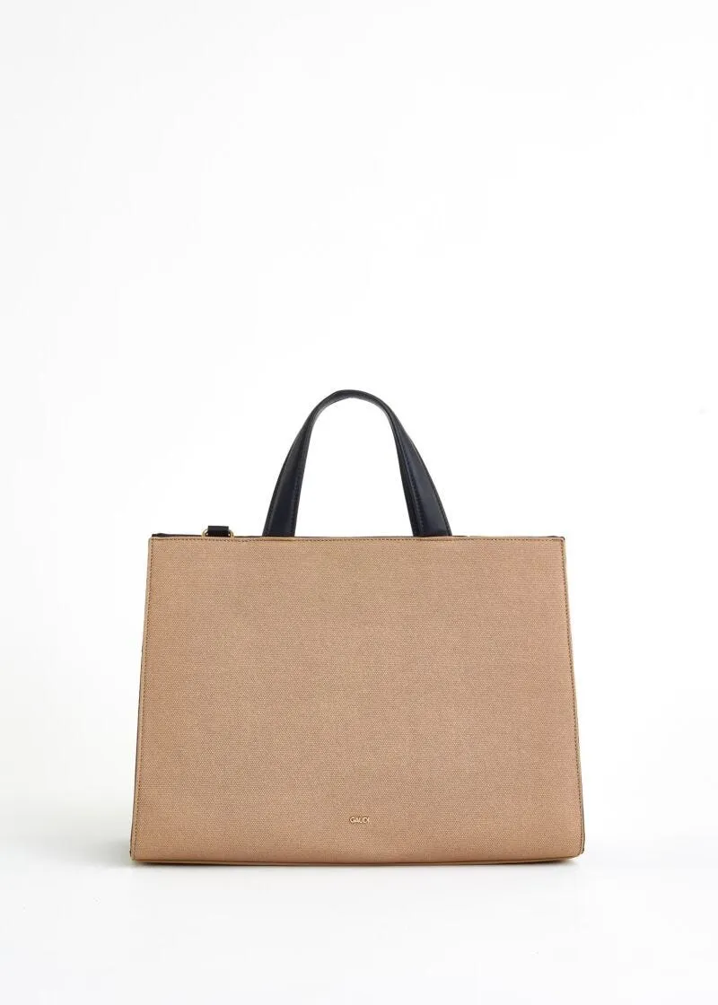 Borsa top handle con logo