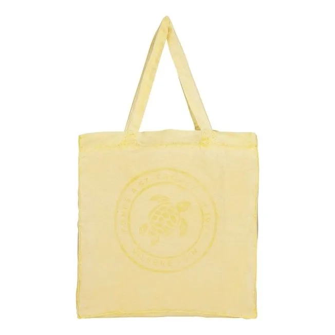 BORSA TOTE GIALLA IN LINO