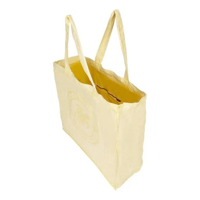 BORSA TOTE GIALLA IN LINO