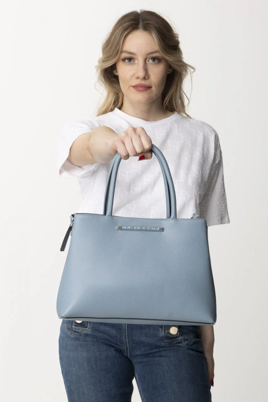 Borsa tote media con logo lettering BLUE TEAR