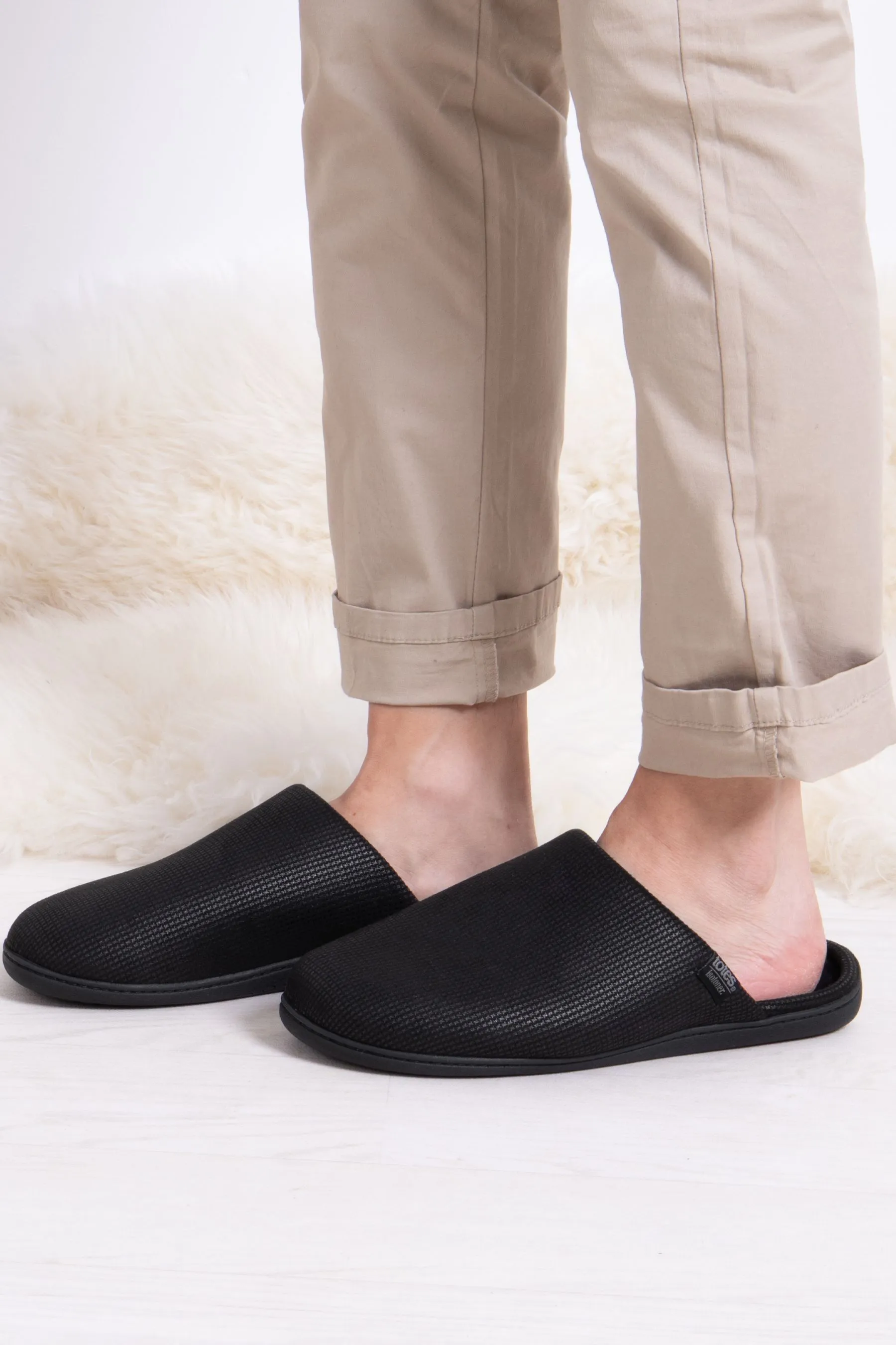 Borsa tote Mens Isotoner Square Patterned Smart Mule Pantofole    
