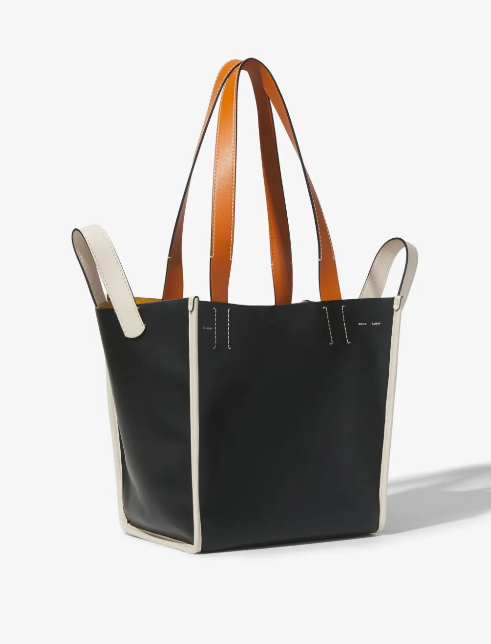 Borsa tote merser in nero, bianco e marrone - donna
