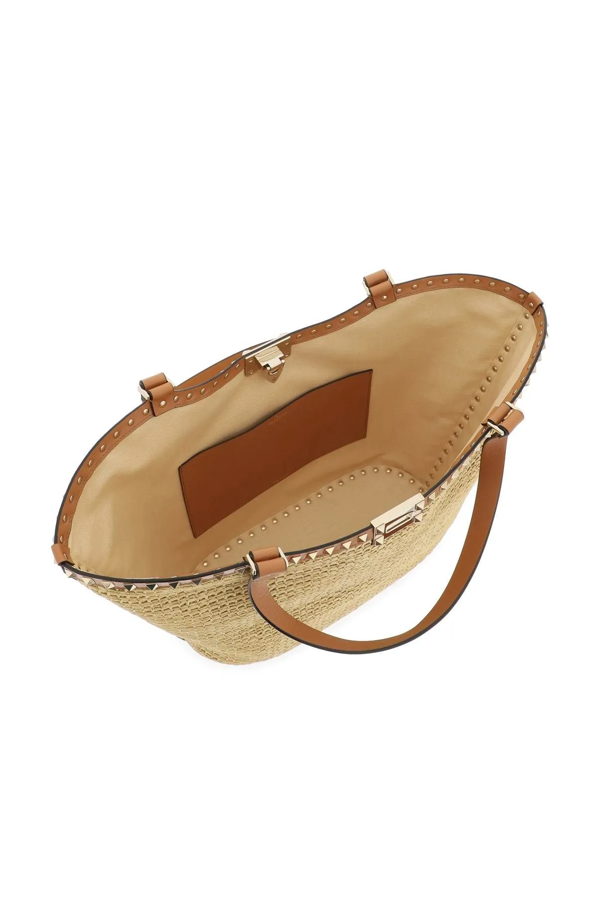 Borsa tote Rockstud in rafia