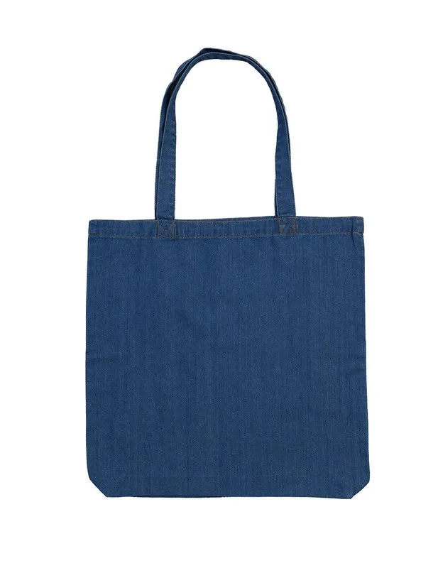 Borsa tote unisex in denim biologico a manico lungo
