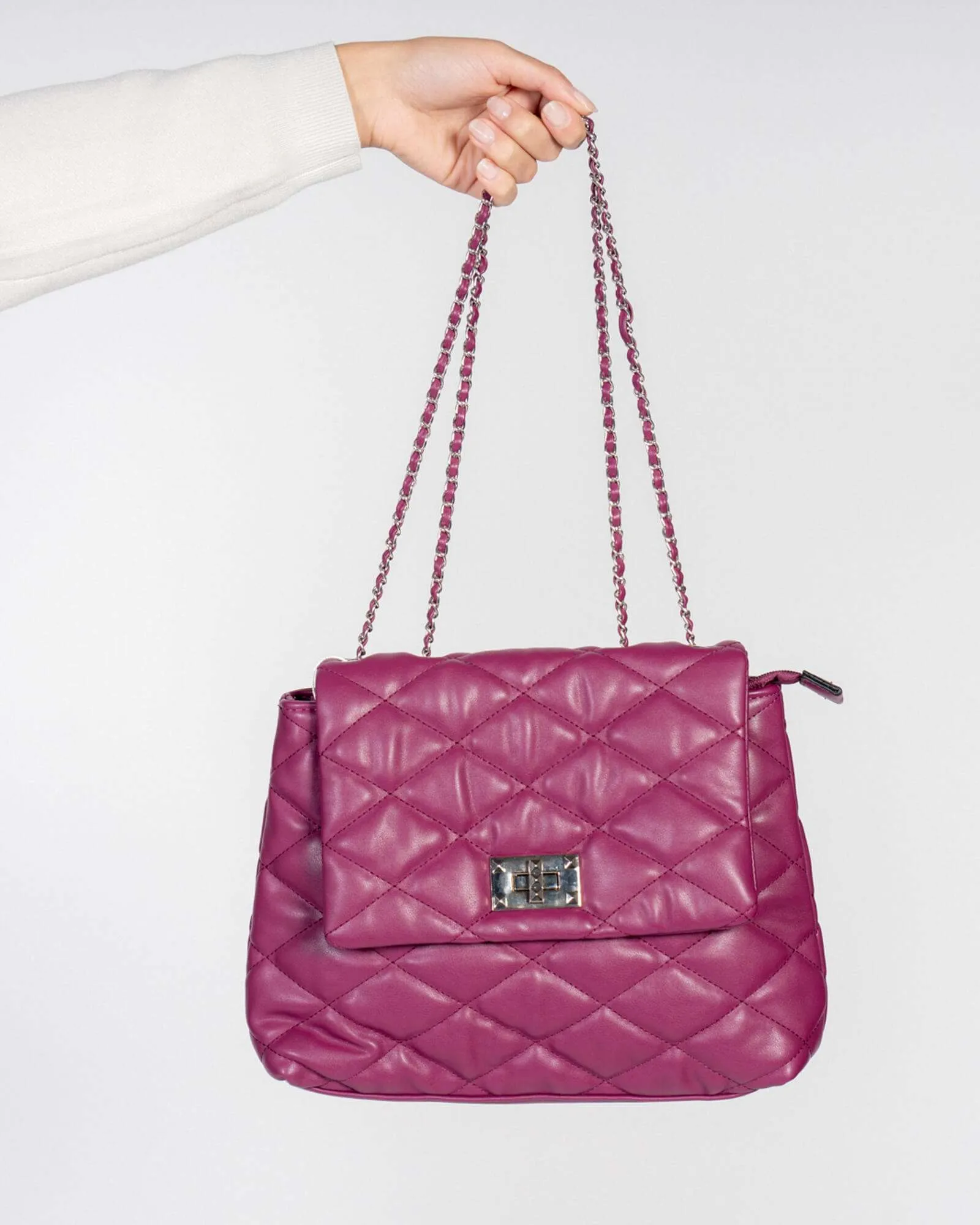 Borsa trapuntata prugna