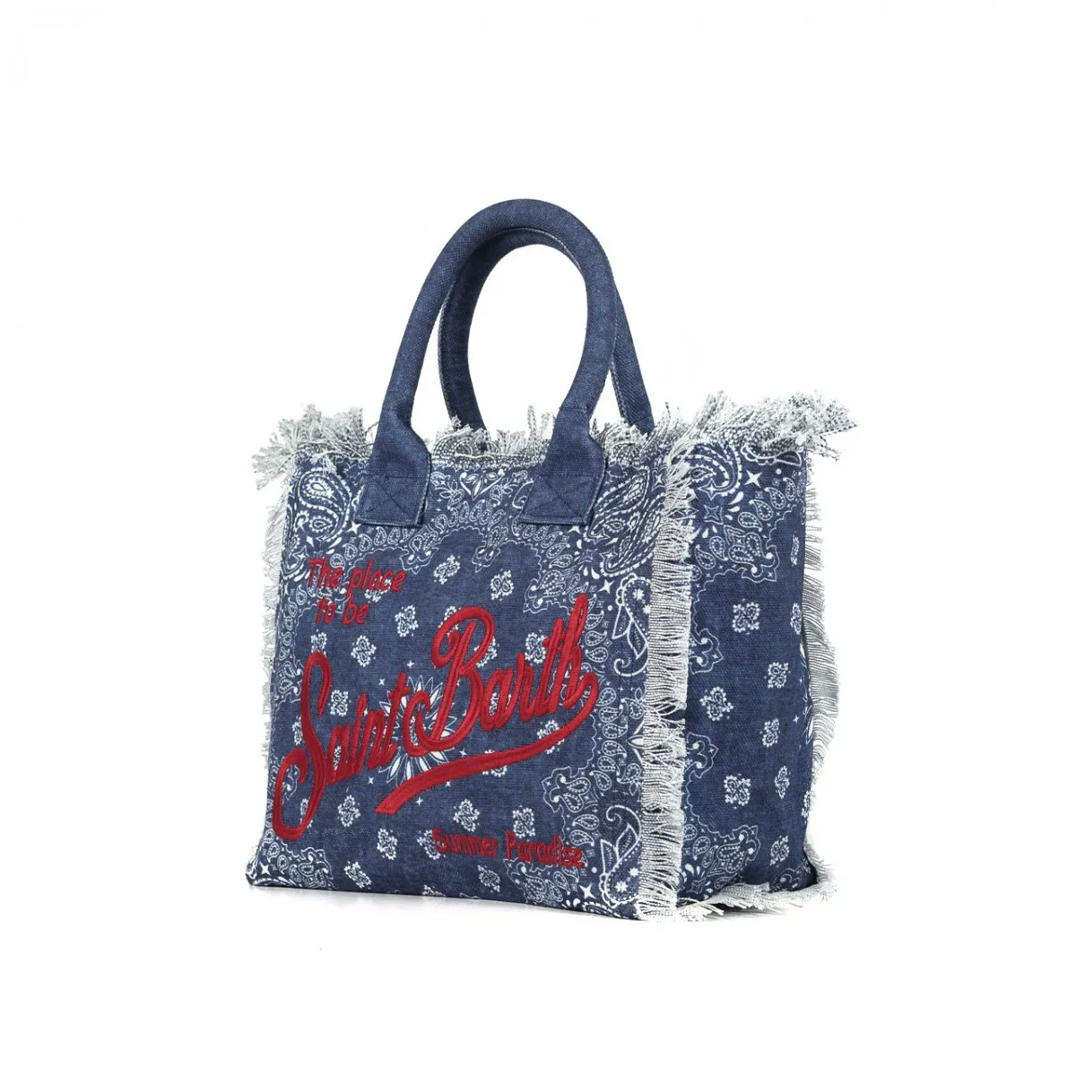 Borsa Vanity Bandana Denim, Blu