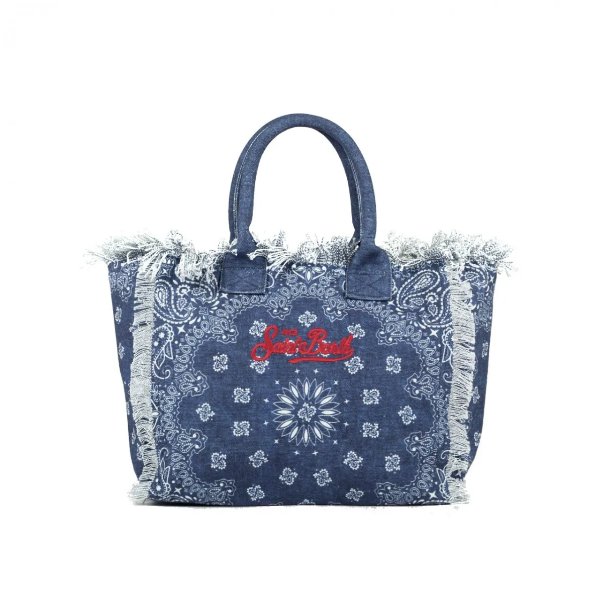 Borsa Vanity Bandana Denim, Blu